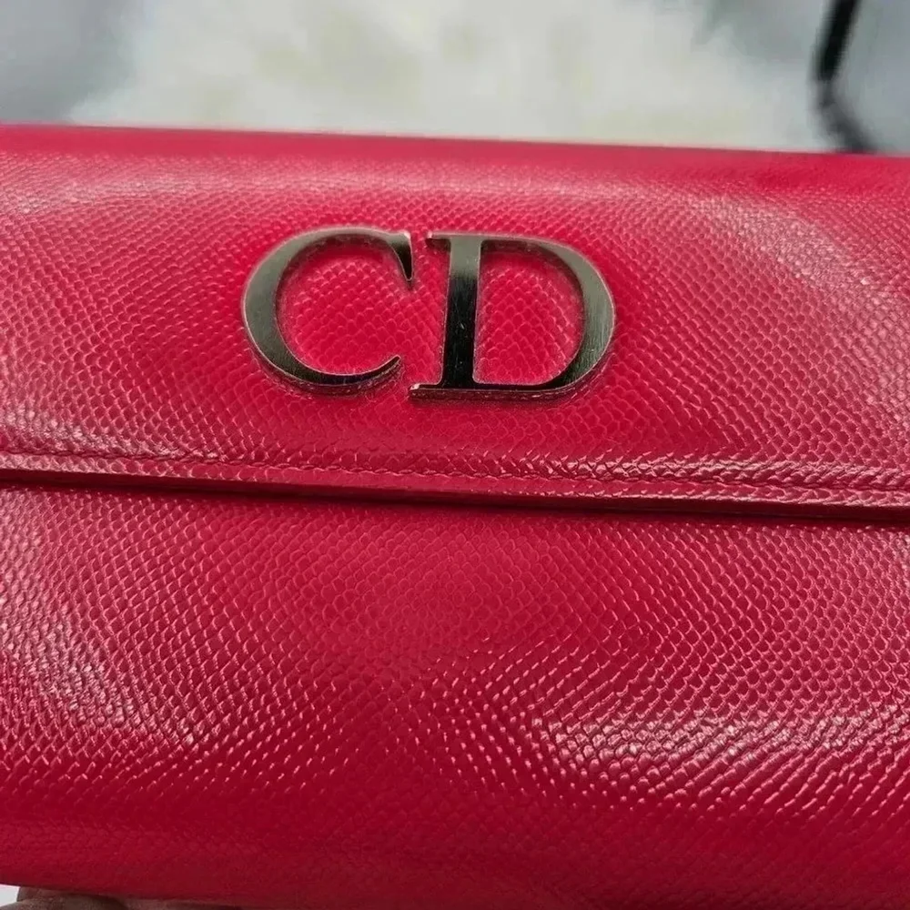 Dior Rendezvous Red Leather Wallet-On-Chain - Picture 7 of 16